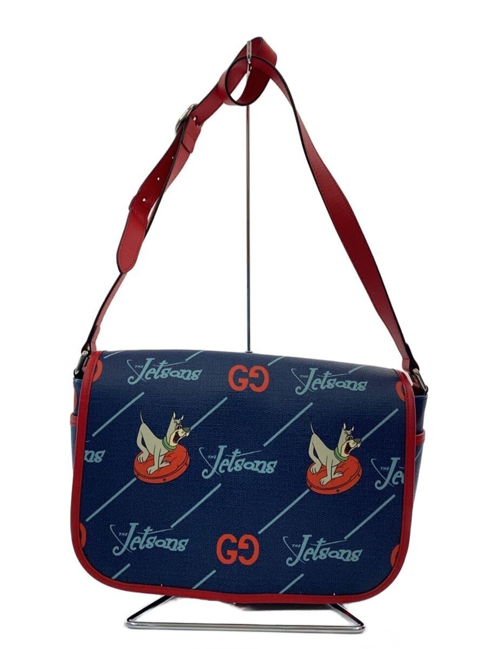 Gucci Shoulder Bag Faux Leather Navy Blue Jetsons Messenger